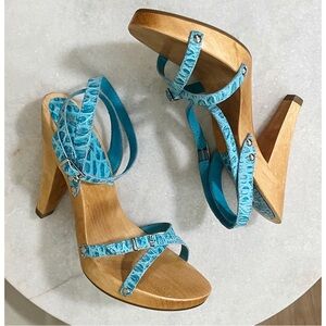 MIA Turquoise Strappy Heels
